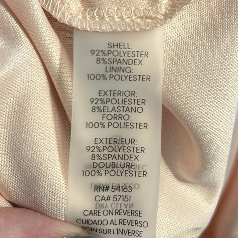 Calvin Klein Lined Peach, Gray, White and Black Midi Dress with Pockets - Picture 12 of 12